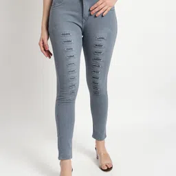 tyffyn Women Slim Mid Rise Grey Jeans-picture-1