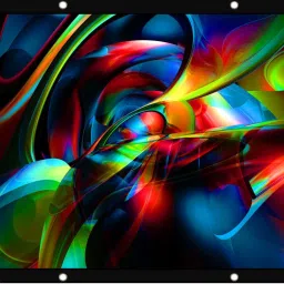 Inlight 16:9 Aspect Ratio, 100 Inches Diagonal, 87 Inches x 49 Inches, 1.2 Gain, Black Coated From Back Side, Supports UHD-3D-4K-8K Technology Universal Eyelets Type Foldable Projector Screen (Width 220 cms x 124 cms Height)-20