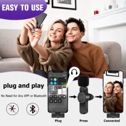 OSR Traders K8 BEST QUALITY TYPE C WIRELESS Microphone Plug & Play Mic for YouTube VIDEO Camera Microphone image 4