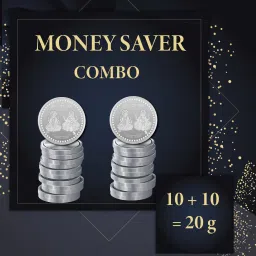 Laxmi Ganesh Ji 10g and 10g Combo S 999 20 g Silver Coin-image-45