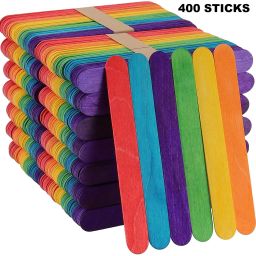 400 Pcs Colourful Natural Wood Ice Cream Sticks Use of Project Work and Arts set-image-47