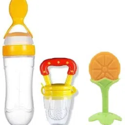 Silicone Squeeze Spoon Bottle, Fruit Nibbler, Fruit Teether for Baby Same Design Teether and Feeder-image-19