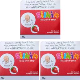 SILKIN TRANSPARENT SOAP FOR BABIES SOFT & SMOOTH SKIN PACK OF 3-image-27