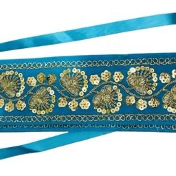 Women Party Blue Fabric Belt-image-35