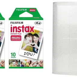 FUJIFILM Instax Mini 10x2 Sheets Instant Film with AM64 Ice White Album 64 Sheets Film Roll-image-83