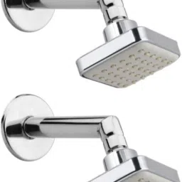 3"x3" Ivory White ABS Shower with 7"Inch S.S-304 Round Shower Arm (Set of 2) Fixed Mount-image-73