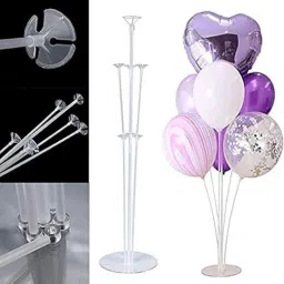 Solid Re-usable Balloon Stand, Set of Clear Table Desktop Balloon Stand for Birthday Balloon-1