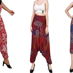 fusfus Printed Rayon, Cotton Women Harem Pants-picture-6