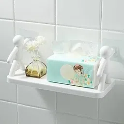 shiva PACK OF 2 Wall Mounted Shelf, Bathroom Shelf Organizer MRS23.2657 Plastic Wall Shelf-picture-7