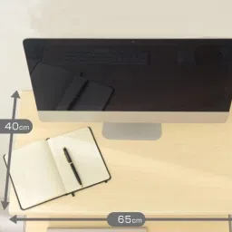 innofur Trapezi Beige Engineered Wood Computer Desk image 2