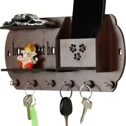 Sweet home design multiple key holder and mobile stand Wood Key Holder-image-33