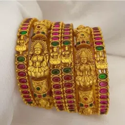 Alloy Beads Gold-plated Bangle Set-image-5