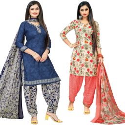 Unstitched Crepe Salwar Suit Material Floral Print, Paisley, Geometric Print-image-44