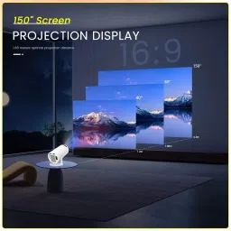 TECHBIZZ HY 300 SMART PROJECTOR UPGRADED ALL APPS WORK WITH HDMI CABLE (4700 lm / 1 Speaker / Wireless / Remote Controller) Portable Projector image 2