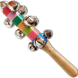 Wooden Colourful Non Toxic Jingle Bell Rattle Toy for Babies Rattle-image-6