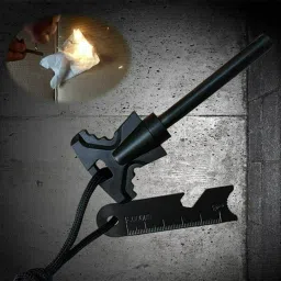 Fire Starter,Survival Fire Maker Serrated Edge with Bottle Opener Magnesium Magnesium Fire Starter Striker Included-29