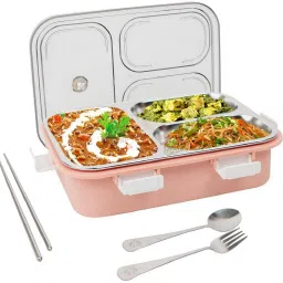 Stainless Steel Bento Lunch Box Set – Microwave Safe, Airtight, BPA‑Free 3 Containers Lunch Box-picture-23