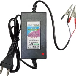 Adaptor Type 14 Volt 2 Amp for Upto 7 Amp Battery Charger With Auto Cut Off & Overcharge Protection Electronic SMPS Power Supply AC DC Adaptor 14v 2A Adapter Electric Supply with Black and Red Crocodile Alligator Clips Electrical Test Clamps Jumper Cable with Protective Insulation Cover for AMF Panel, Tubular, Inverter, Bike, Truck, Ups, Car, Acid Sealed Battery, Car Battery Charger, Bike Battery Charger and UPS Battery Charger Adaptor Car Inverter-12