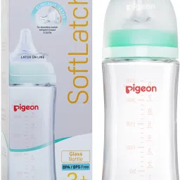 Wide Neck Glass Feeding Bottle for Babies 3 Months+ Made of Borosilicate Glass - 240 ml-11