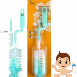 Baby Silicone Bristle Bottle Brush Set, 360? Rotating Bottle Cleaner Brush nylon bottle cleanser brush Tongs-23