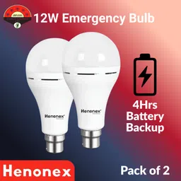 henonex Pack of 2 – 12W Automatic Rechargeable Emergency Bulbs 2 hrs Bulb Emergency Light-picture-17