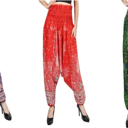 Printed Rayon Women Harem Pants-image-78