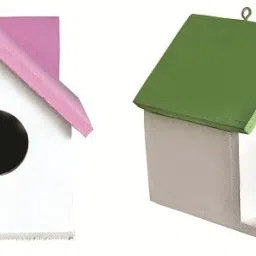Bird House Bird Nest for Sparrow Combo of 2 Light Green and Pink Bird House-15