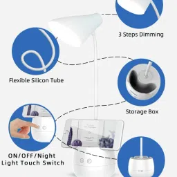 pick ur needs Desk Lamp For Study with 3 Shades Touch Control Light and Mobile Holder Design With Night light Study Lamp Table Lamp image 4