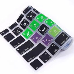 Saco Hotkey Shortcuts Keyboard Cover Silicone Protective Skin Keyboard Protector with Touch ID A2337 M1 Chip US Layout (NOT FIT for 2018-2019 Version) - Final Cut Pro X laptop Keyboard Skin image 4