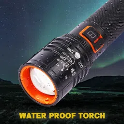 crentila M981 (ZOOMABLE METAL LED TORCH)5 Modes Flashlight, Super Bright 150W LED Light Torch image 3