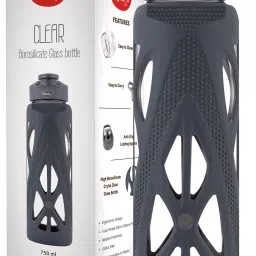 CLEAR GLASS WATER BOTTLE 750ML - GREY 750 ml Bottle-image-60