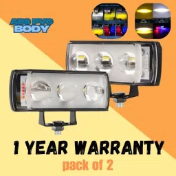 DX71 SIX MODE Yellow/White with Red/Blue 60W DC 9V-60V Dual Lens Fog Light Fog Lamp Car, Motorbike, Truck, Van LED (12 V, 30 W)-image-8