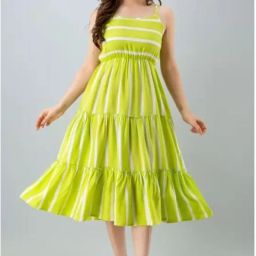 Women Ethnic Dress Green Knee Length Dress-image-17