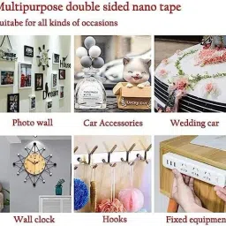 dfix Heavy Duty Transparent Removable Mounting Double Tape Washable Reusable Handheld Double Sided Tape, 3M Nano Magic Tape, Multipurpose Double Sided Tape (Manual) image 4