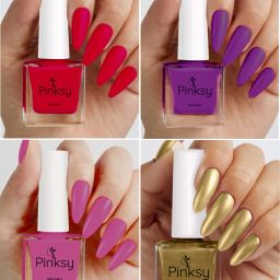 Nail Polish Combo | Long Wear, Quick Dry | HD Colors Nail Paint Set Red, Garnet, Purple, Gold-image-40