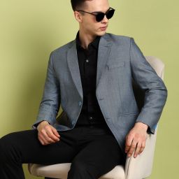 fubar Men Solid Single Breasted Formal Blazer-picture-0