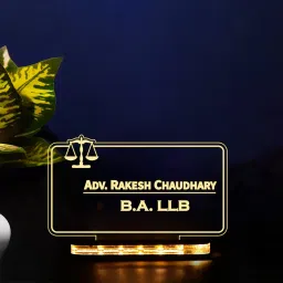 Advocate LED Name Lamp with Justice Scale Symbol Table Lamp (3 cm, Transparent) Table Lamp-image-19