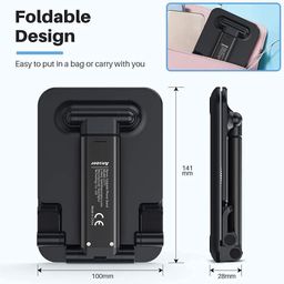 Sounce Tabletop Adjustable Cell Phone Stand, Foldable Portable Phone Holder Stand with Height Adjustable Cradle, Stable and Easy to Use Compatible for All 4-8 inches Smartphones (Black) image 2