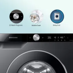 samsung 8 kg with Steam ,Wi-Fi Enabled Fully Automatic Front Load with In-built Heater Black image 5
