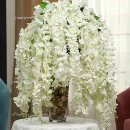 fourwalls White Fabric Orchid Vine Artificial Flowers-picture-10