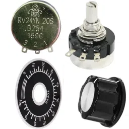 2 (Two) Sets of B254 B 250K Potentiometer RV24YN20S, Dial plate & A-03 Knob Rotary Potentiometer-picture-16