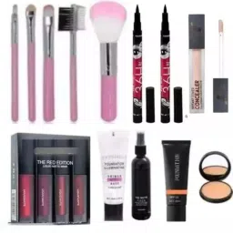 lately MAKEUP KIT OF fixer primer foundation lipstick compact & makeup brush eyeliner-image-54