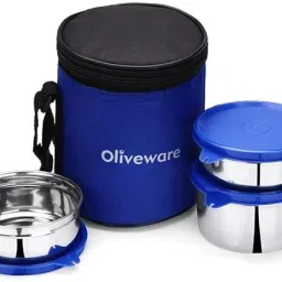 Retro Premium Lunch Box | Stainless Steel | 3 containers with Stylish Carry Bag 3 Containers Lunch Box-image-28