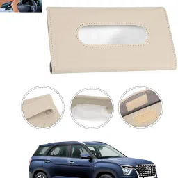 New Excellent Bright Color Beige Rectangle Shape Tissue Box For-08 Vehicle Tissue Dispenser-image-58