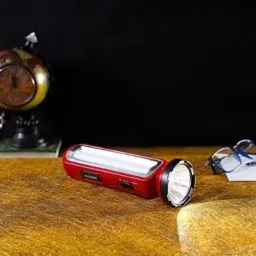 akr Portable Rechargeable Led Lamp Cum Torch with Up to 4hrs Backup (Green-White) Torch image 3