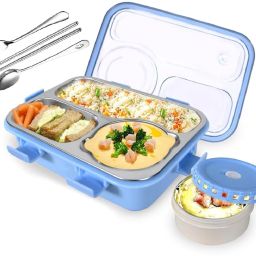 Stainless Steel Bento Lunch Box with Sealed Lid and Cutlery Set 1 Containers Lunch Box-image-35