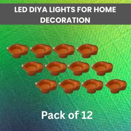 Water Sensor Diya LED Water Diyas for Diwali Home & Office Décor Pack of 12 Q256 Plastic (Pack of 12) Table Diya Set-image-83