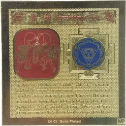 Shree Devi Chinnamasta Pujan Yantra, 3x3 inch, Brass, Gold, Plated Yantra-image-96