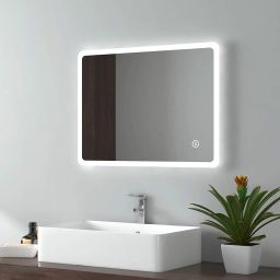 24x24 Inch LED Wall Mirror Glass with Touch Sensor Lights for Home Decor HA17 Bathroom Mirror-image-39