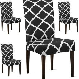 Polycotton, Synthetic Geometric 1 Seater Chair Cover-image-18
